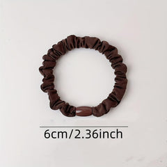 9pcs Solid Skinny Scrunchies Hair Tie For Women Girls