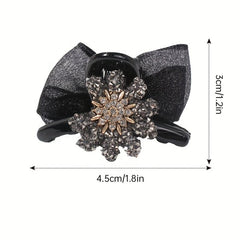 Crystal Daisy Hair Claw Rhinestone Ponytail Holder