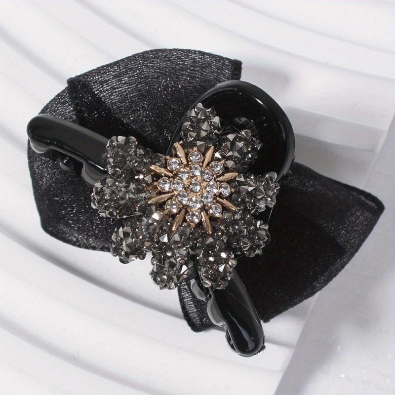 Crystal Daisy Hair Claw Rhinestone Ponytail Holder