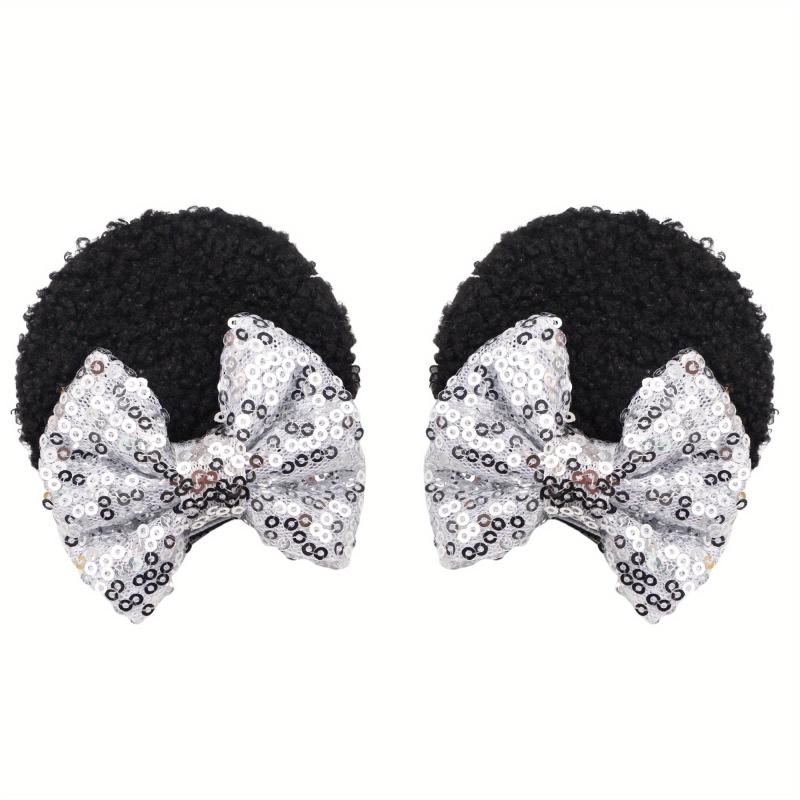 Sequin Mouse Ears Hair Clips Glitter Bows Baby Girls Hair Accessories