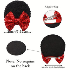 Sequin Mouse Ears Hair Clips Glitter Bows Baby Girls Hair Accessories