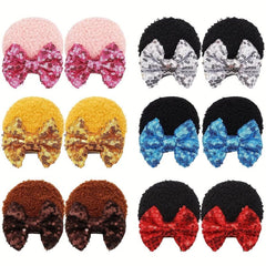 Sequin Mouse Ears Hair Clips Glitter Bows Baby Girls Hair Accessories