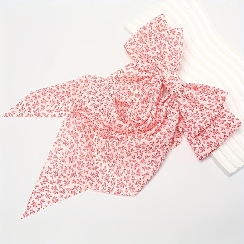 Floral Bow Hair Clip Crackle Pattern Pastoral Style Barrette