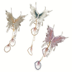 Butterfly Hair Claw Clip Rhinestone Tassel Banana Clip