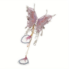 Butterfly Hair Claw Clip Rhinestone Tassel Banana Clip
