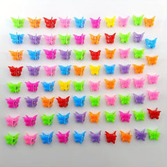 80pcs Small Hair Claw Angle Butterfly Plastic Hair Clip for Girls