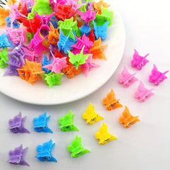 80pcs Small Hair Claw Angle Butterfly Plastic Hair Clip for Girls