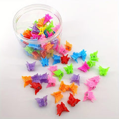 80pcs Small Hair Claw Angle Butterfly Plastic Hair Clip for Girls