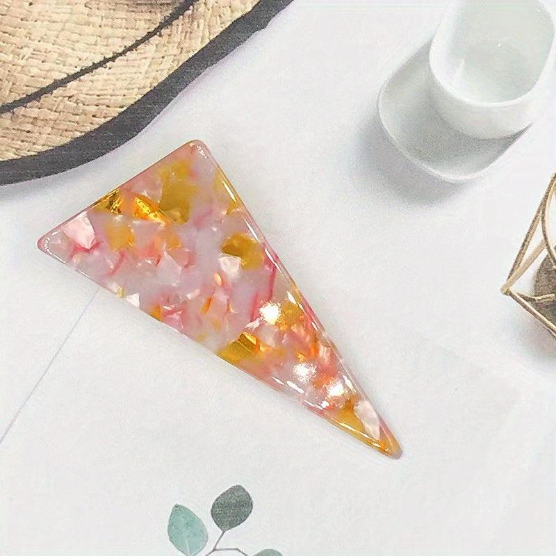 Graphic Triangle Hair Clip Acetate Duckbill Headwear Non Slip Hair Accessory