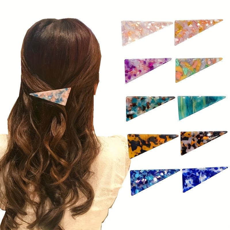 Graphic Triangle Hair Clip Acetate Duckbill Headwear Non Slip Hair Accessory