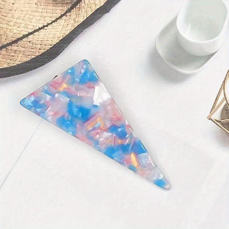 Graphic Triangle Hair Clip Acetate Duckbill Headwear Non Slip Hair Accessory