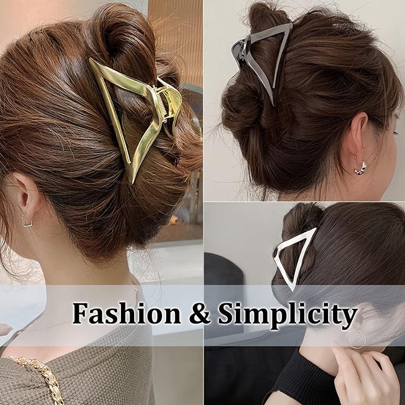 Metal Triangle Hair Claw Women's Ponytail Holder