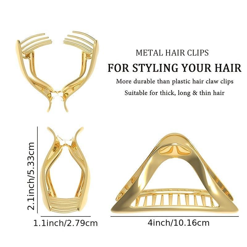Metal Triangle Hair Claw Women's Ponytail Holder