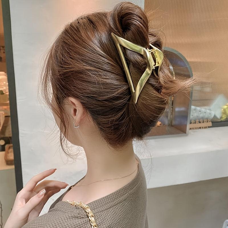 Metal Triangle Hair Claw Women's Ponytail Holder