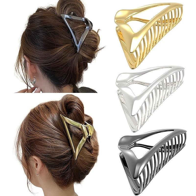 Metal Triangle Hair Claw Women's Ponytail Holder