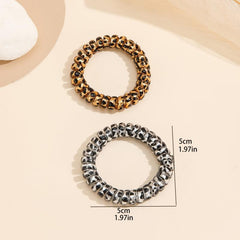 2pcs Leopard Print Hair Tie Rope Accessories