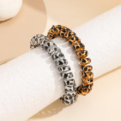 2pcs Leopard Print Hair Tie Rope Accessories