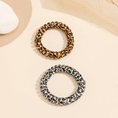 2pcs Leopard Print Hair Tie Rope Accessories