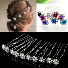 20pcs Crystal Flower Hairpins Wedding Hair Decor Clips