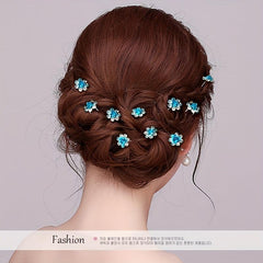 20pcs Crystal Flower Hairpins Wedding Hair Decor Clips