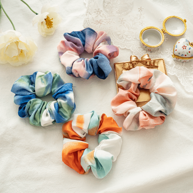 Tie Dyed Hair Tie Elastic Scrunchie Ponytail Hair Rope