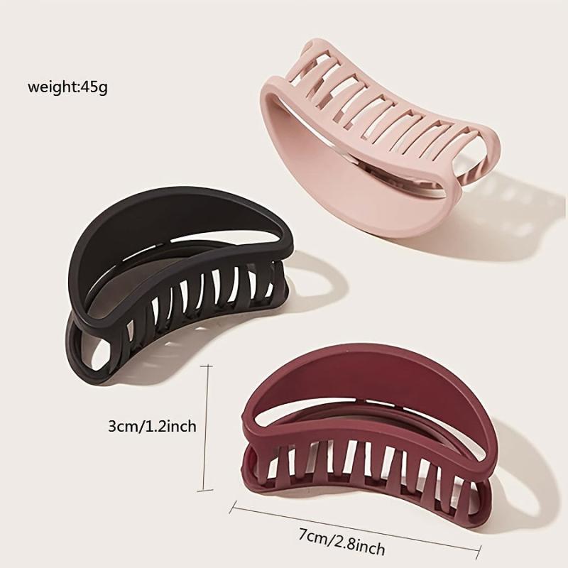 3pcs Non Slip Matte Big Hair Claw Clips Strong Hold