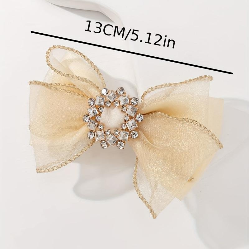 Rhinestone Bowknot Hair Clips Sweet Hair Accessories For Women Girls