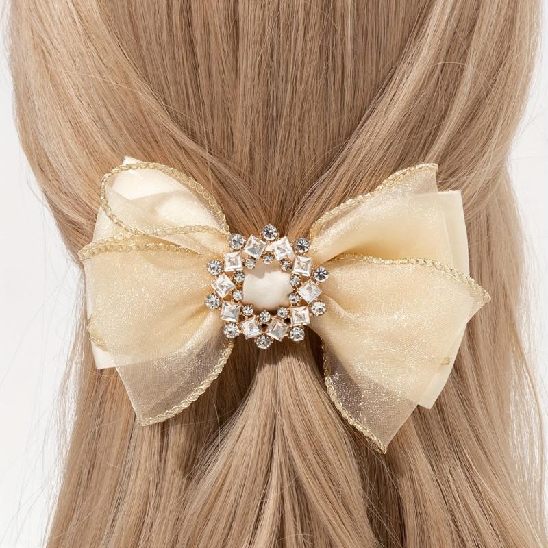 Rhinestone Bowknot Hair Clips Sweet Hair Accessories For Women Girls