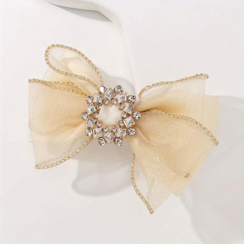 Rhinestone Bowknot Hair Clips Sweet Hair Accessories For Women Girls