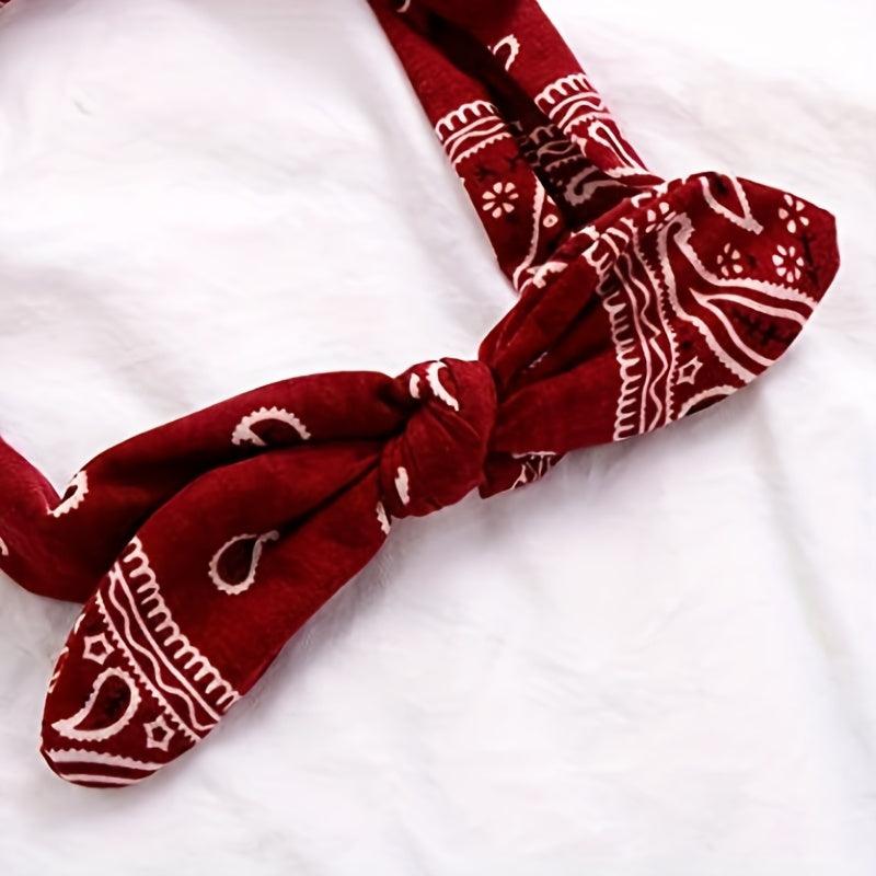 Vintage Paisley Bow Headband Hair Accessories