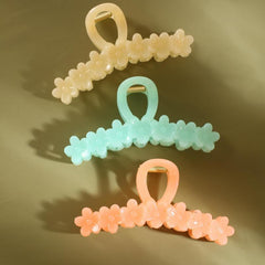 2 Floral Hair Clips for Women, Large Flower Hair Accessory