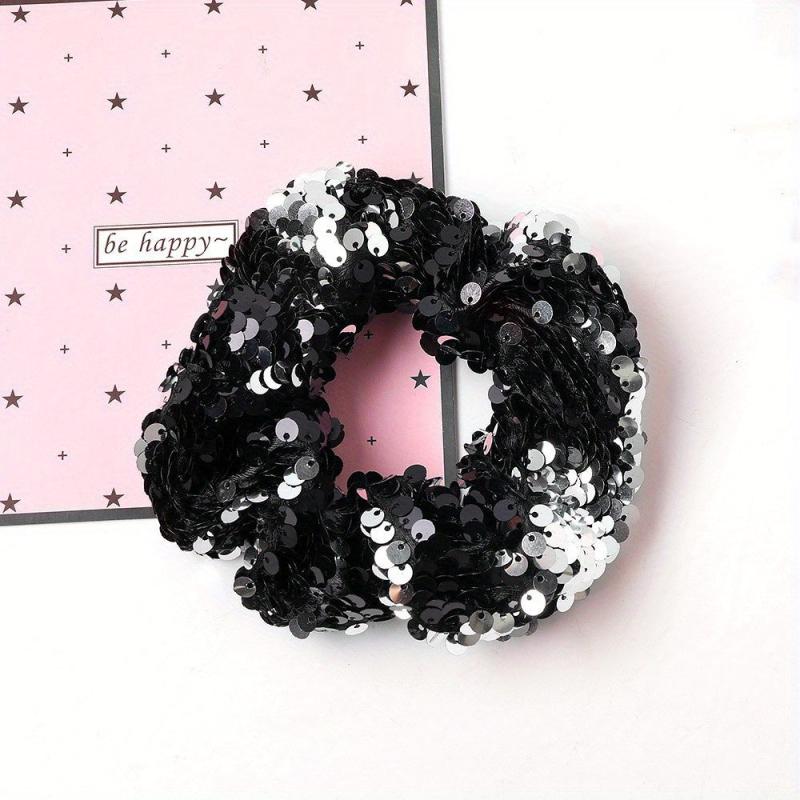 Sequin Hair Tie Scrunchie Ponytail Holder Elastic Hair Rope