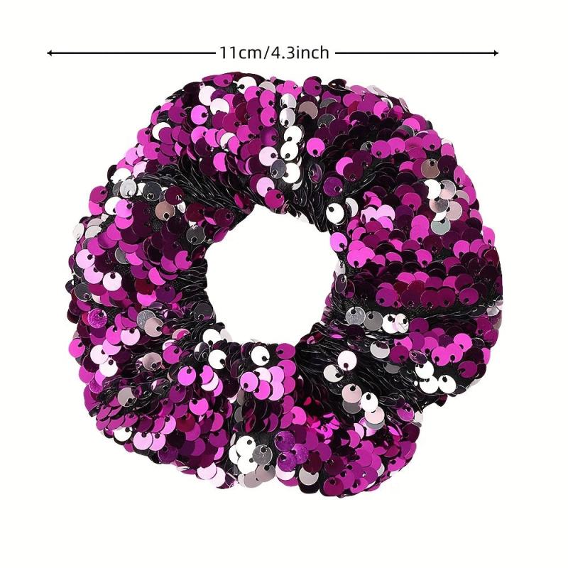 Sequin Hair Tie Scrunchie Ponytail Holder Elastic Hair Rope
