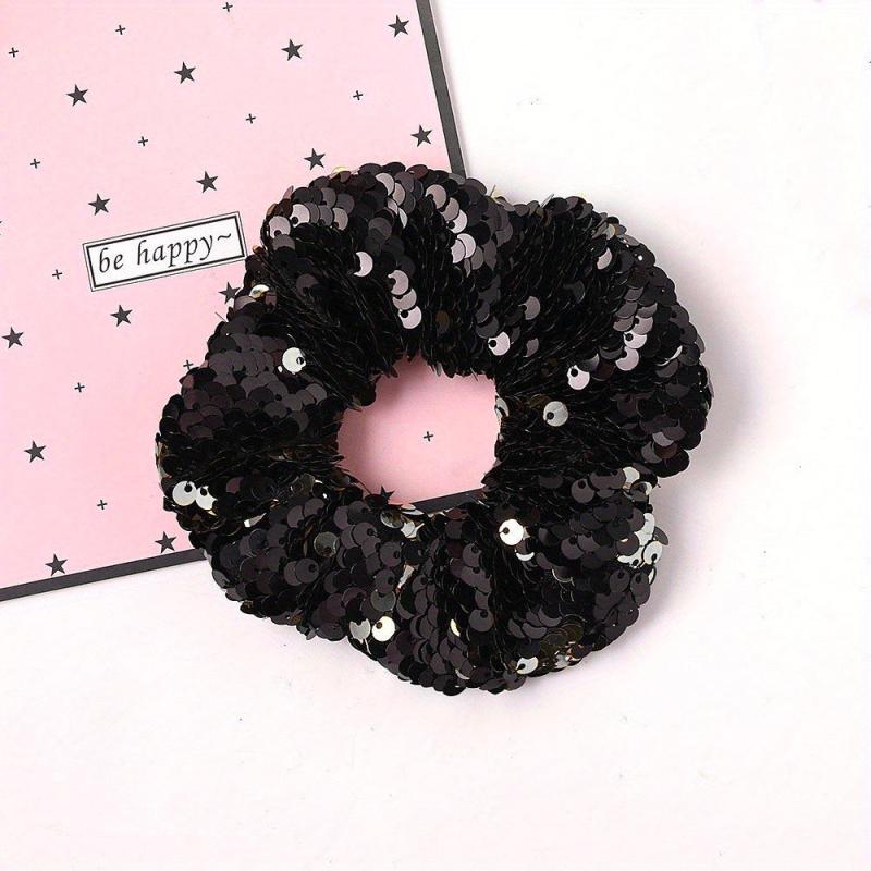 Sequin Hair Tie Scrunchie Ponytail Holder Elastic Hair Rope