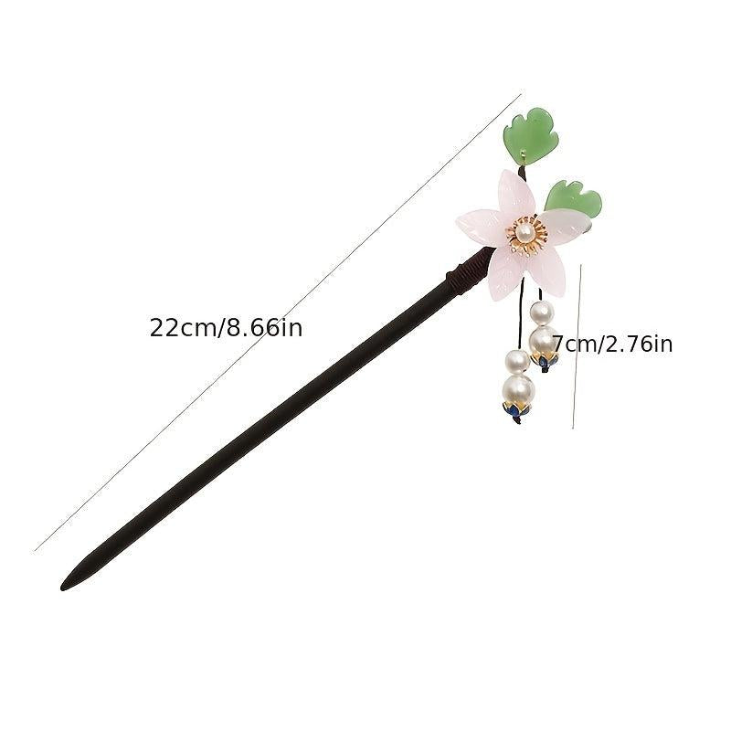 Vintage Hanfu Chignon Hairpin Faux Pearl Metal Hairpin