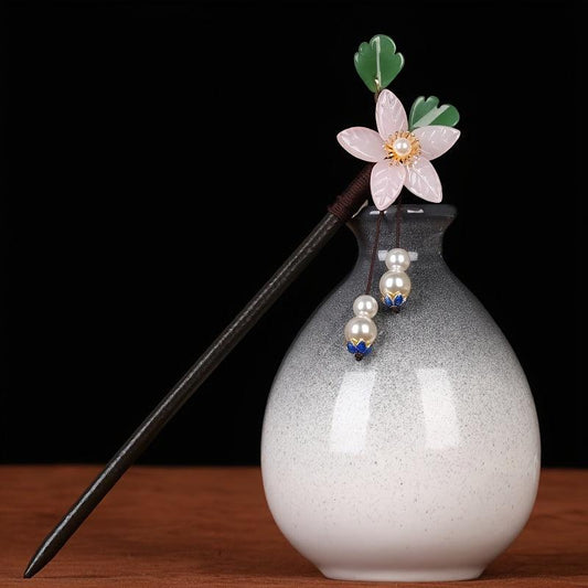 Vintage Hanfu Chignon Hairpin Faux Pearl Metal Hairpin
