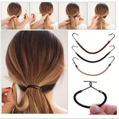 5 Pcs Elastic Hair Hook Ponytail Holder Rubber Band for Women Girls