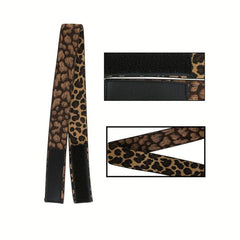 2pcs Leopard Pattern Wig Bands Adjustable Lace Melting Band Comfortable Headband