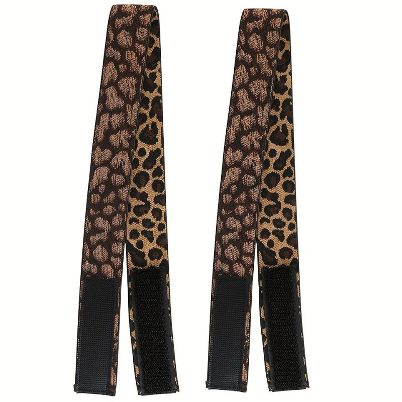 2pcs Leopard Pattern Wig Bands Adjustable Lace Melting Band Comfortable Headband