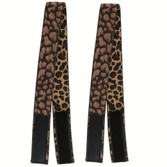 2pcs Leopard Pattern Wig Bands Adjustable Lace Melting Band Comfortable Headband