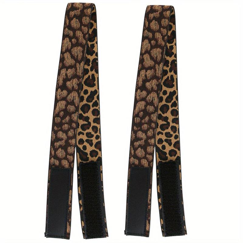 2pcs Leopard Pattern Wig Bands Adjustable Lace Melting Band Comfortable Headband