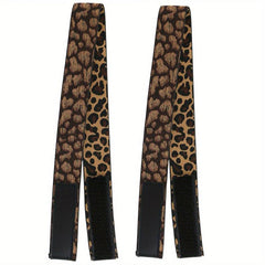 2pcs Leopard Pattern Wig Bands Adjustable Lace Melting Band Comfortable Headband