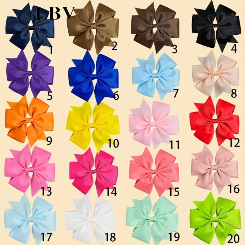 20pcs Pinwheel Bow Hair Clip for Girls