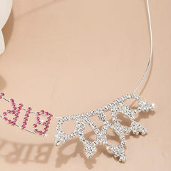 Pink Birthday Princess Tiara Rhinestone Happy Birthday Headband