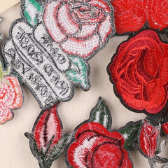 11pcs Rose Flower Embroidery Sticker Romantic DIY Patches