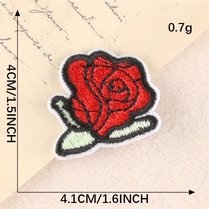 11pcs Rose Flower Embroidery Sticker Romantic DIY Patches