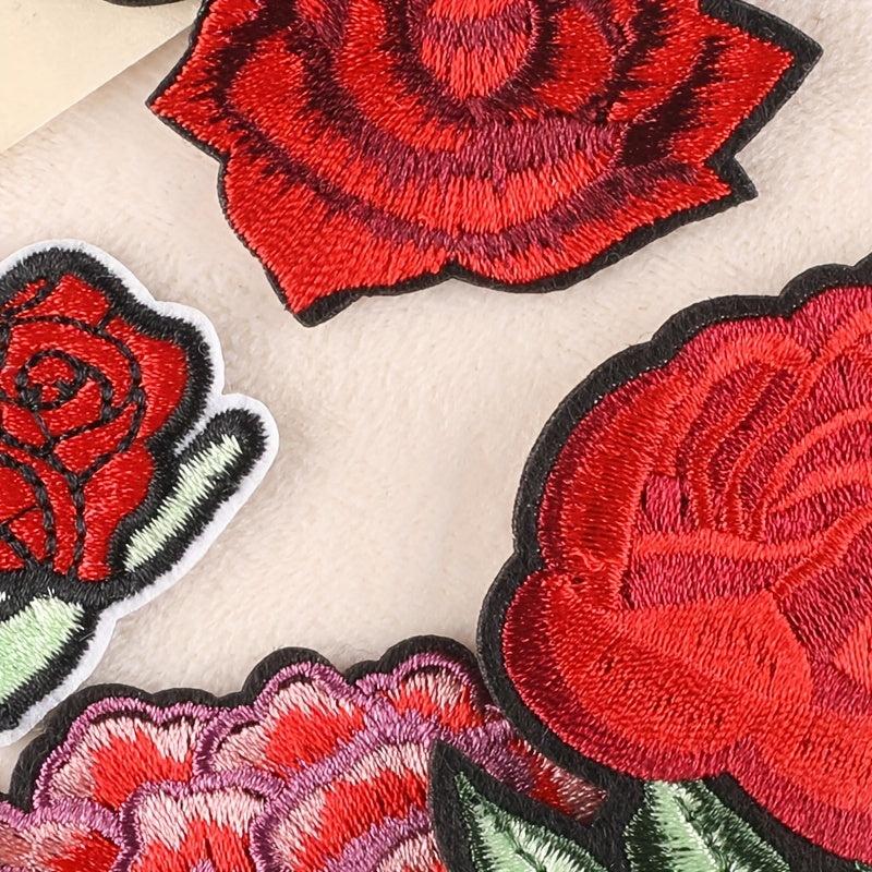 11pcs Rose Flower Embroidery Sticker Romantic DIY Patches