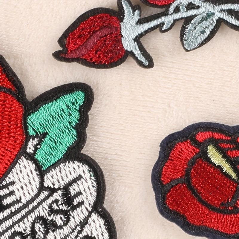 11pcs Rose Flower Embroidery Sticker Romantic DIY Patches