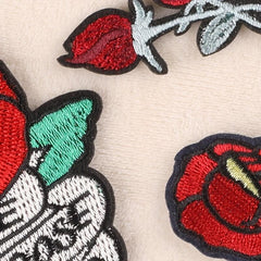 11pcs Rose Flower Embroidery Sticker Romantic DIY Patches