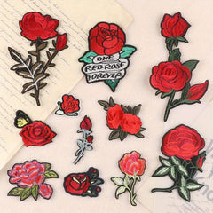 11pcs Rose Flower Embroidery Sticker Romantic DIY Patches
